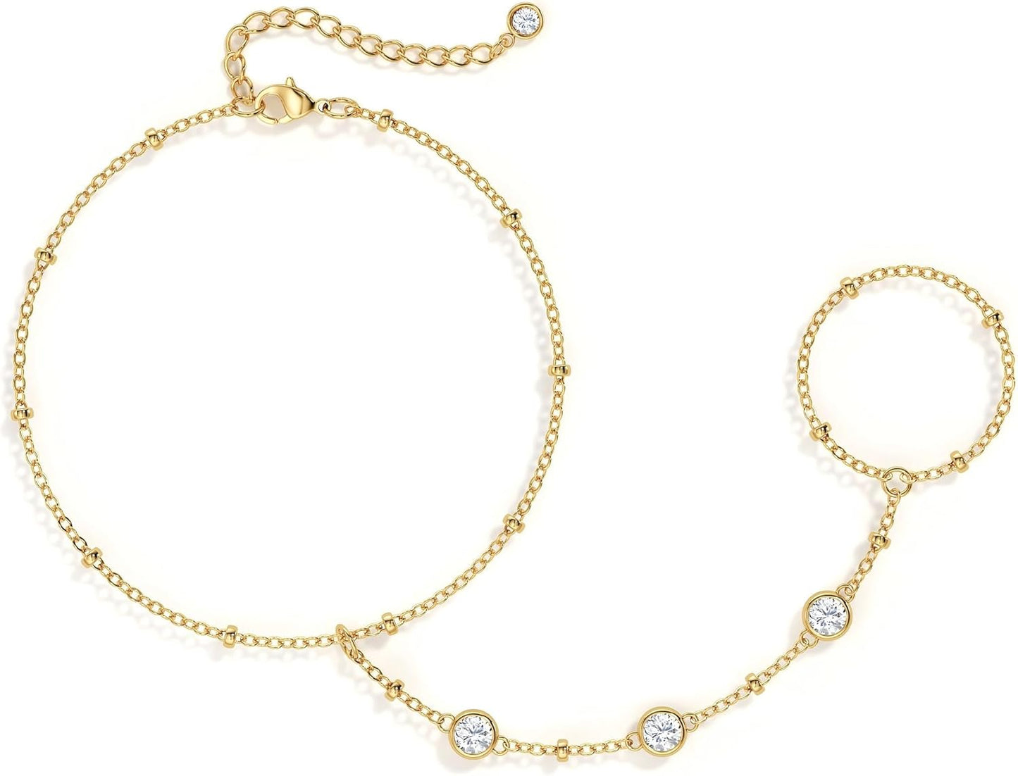 DEARMAY Gold Bracelets for Women Waterproof, 14K Gold Plated Stackable Jewelry Sets Non Tarnish Trendy Thin Dainty Cuban Link Paperclip Chain Bracelet Stack Fashion Accessories Gifts for Womens