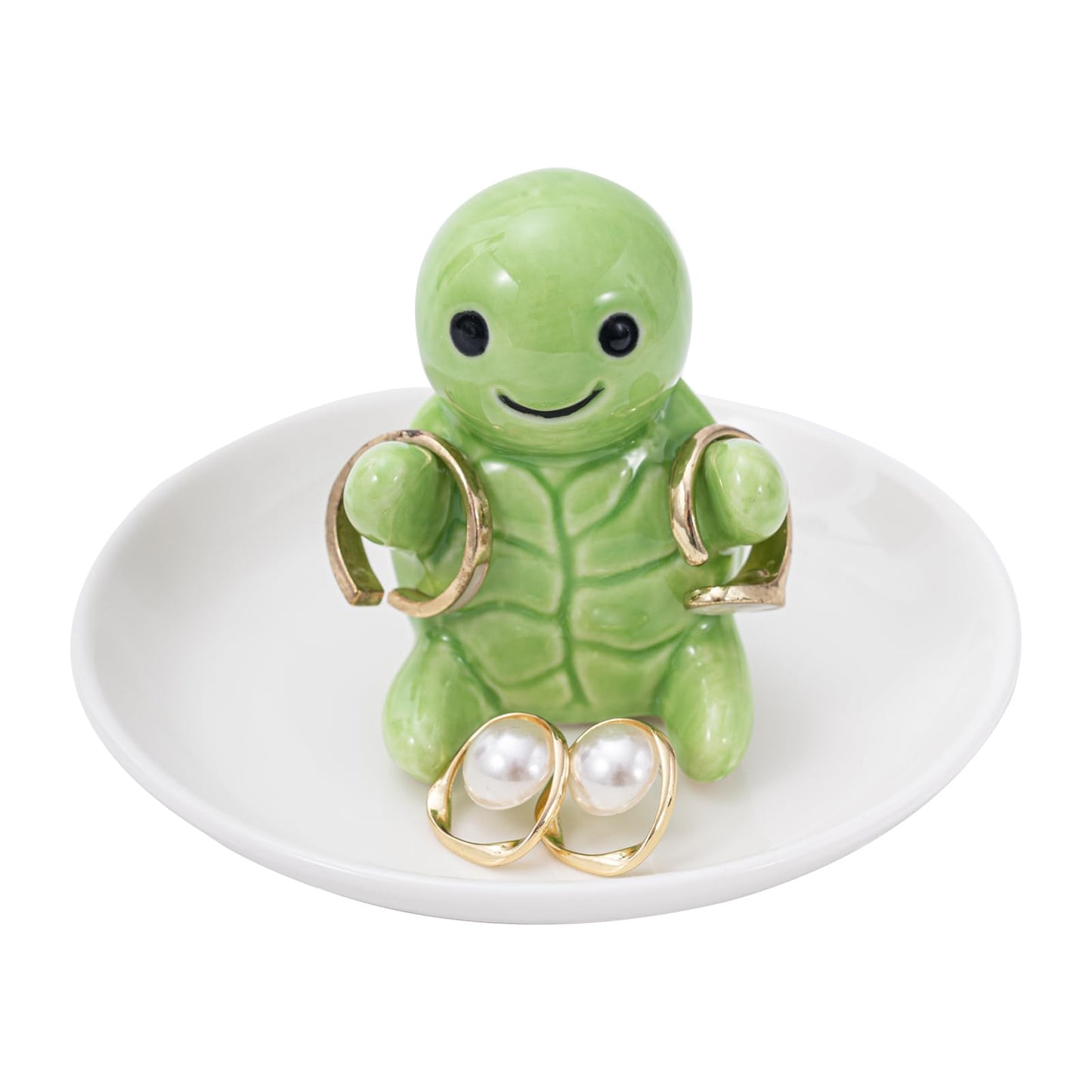 Cute Turtle Ring Holder Dish, Ceramic Jewelry Holder Preppy Room Decor, Turtle Gifts for Women Birthday Christmas Wedding