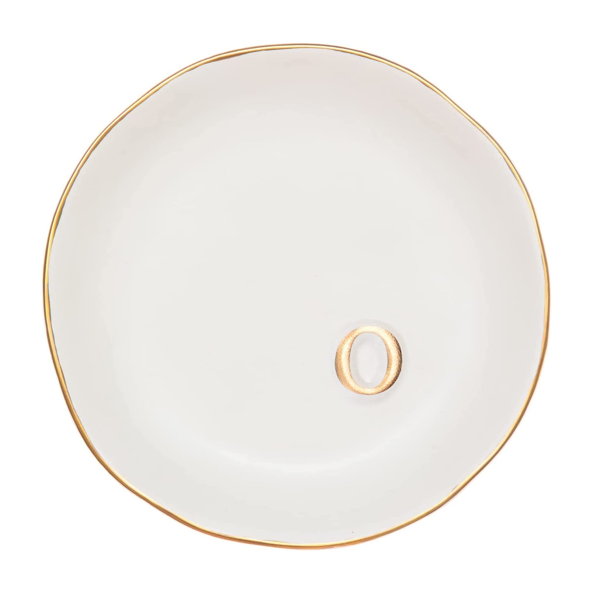 COLLECTIVE HOME - Ceramic Jewelry Tray, Decorative Trinket Dish for Rings Earrings Necklaces Bracelet Watch Keys, Birthday Mother's Day Christmas Gift for Women, 4.75", White Surface (M)