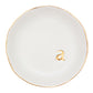 COLLECTIVE HOME - Ceramic Jewelry Tray, Decorative Trinket Dish for Rings Earrings Necklaces Bracelet Watch Keys, Birthday Mother's Day Christmas Gift for Women, 4.75", White Surface (M)