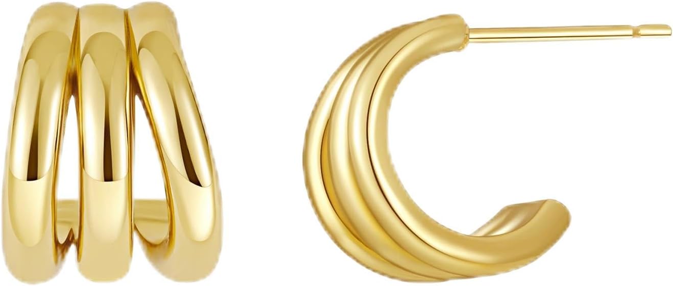 SHERLOVE Trendy Gold Plated Knot Earrings for Women Chunky Statement Drop Dangle Earrings Lightweight Hypoallergenic Fashion Accessories Gold Jewelry Gifts for Womens