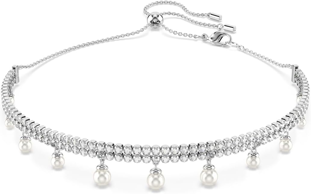 Swarovski Ariana Grande Collection, Clear Crystal & Pearls, Rhodium Finish, Necklaces, Earrings and Bracelets
