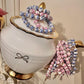 Beads Bow Charm Bracelet for Women Flower Vintage Bracelet Handmade Stretch Beaded Dainty Romantic Jewelry Gifts
