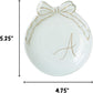 COLLECTIVE HOME Custom Initial Ceramic Jewelry Tray with Bow - Ring Holder & Earring Dish | Christmas Gift Idea for Women, Unique Birthday Present for Her (A)
