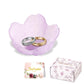 Purple Flower Jewelry Dish Glass Ring Holder Dish Jewelry Tray Cute Vanity Organizer Aesthetic Nightstand Bathroom Room Decor Trinket Dish Mothers Day Friendship Christmas Birthday Gifts for Women