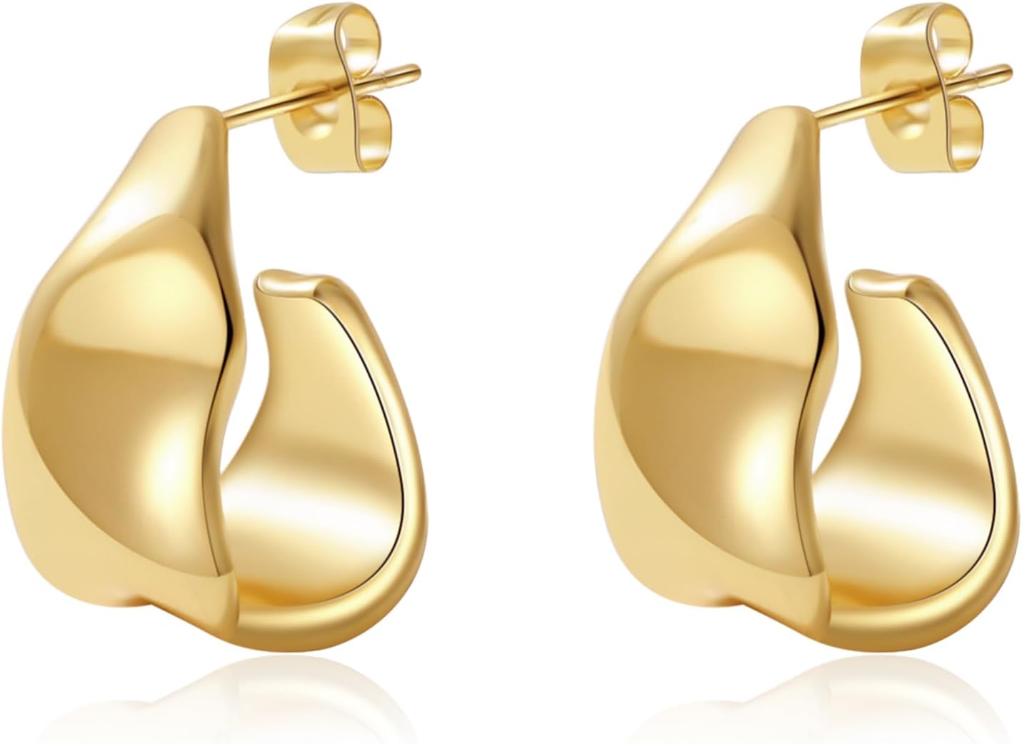 SHERLOVE Trendy Gold Plated Knot Earrings for Women Chunky Statement Drop Dangle Earrings Lightweight Hypoallergenic Fashion Accessories Gold Jewelry Gifts for Womens