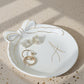 COLLECTIVE HOME Custom Initial Ceramic Jewelry Tray with Bow - Ring Holder & Earring Dish | Christmas Gift Idea for Women, Unique Birthday Present for Her (M)