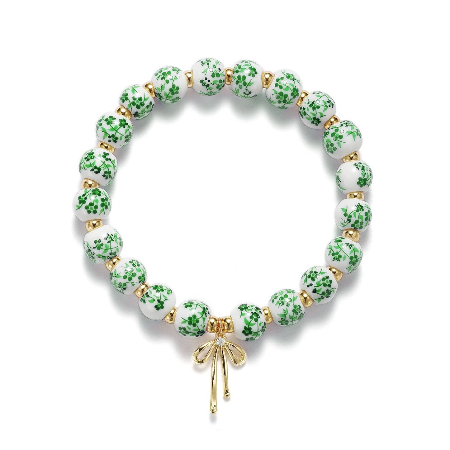 Beads Bow Charm Bracelet for Women Flower Vintage Bracelet Handmade Stretch Beaded Dainty Romantic Jewelry Gifts