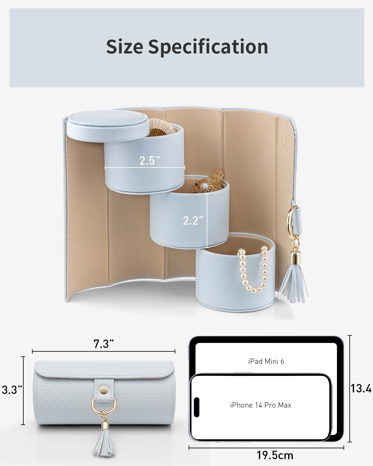 VLANDO Viaggio Mothers Day Gifts Her - Small Jewelry Case Box - Travel Essential Accessories for Women, Travelers, Couples, Mom, Friends, Bridesmaid