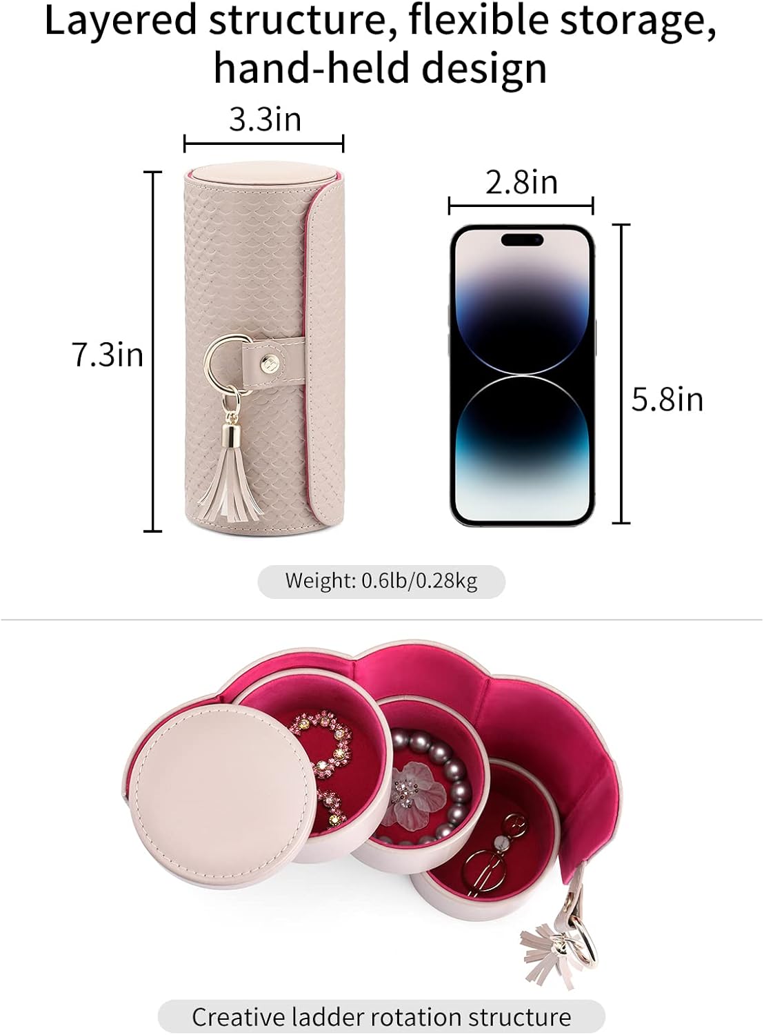 VLANDO Viaggio Mothers Day Gifts Her - Small Jewelry Case Box - Travel Essential Accessories for Women, Travelers, Couples, Mom, Friends, Bridesmaid