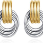 SHERLOVE Trendy Gold Plated Knot Earrings for Women Chunky Statement Drop Dangle Earrings Lightweight Hypoallergenic Fashion Accessories Gold Jewelry Gifts for Womens