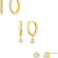 Freekiss 3 Pairs Gold Hoop Earrings Set: Dainty Stud Earrings Trendy Small 14K Gold Plated Hypoallergenic Dangle Cartilage Huggie Hoop Earrings for Women Gold Jewelry for Women Gifts