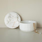 COLLECTIVE HOME Monogram Ceramic Jewelry Box with Bow - Small Jewelry Dish, Elegant Birthday, Graduation, Christmas & Women's Day Gifts (A)