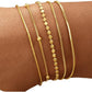 Gold Bracelets for Women, 14K Gold Plated Stackable Bracelet Stack Set Adjustable Charm Paperclip Chain Snake Link Layered Waterproof Jewelry Sets Gifts