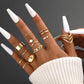 iF YOU 25 Pcs Gold Stackable Ring Set for Women, Chunky Knuckle Finger Midi Rings, Silver Simple Stacking Cute Rings Pack Trendy Stuff Jewelry Gift