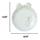COLLECTIVE HOME Custom Initial Ceramic Jewelry Tray with Bow - Ring Holder & Earring Dish | Christmas Gift Idea for Women, Unique Birthday Present for Her (M)