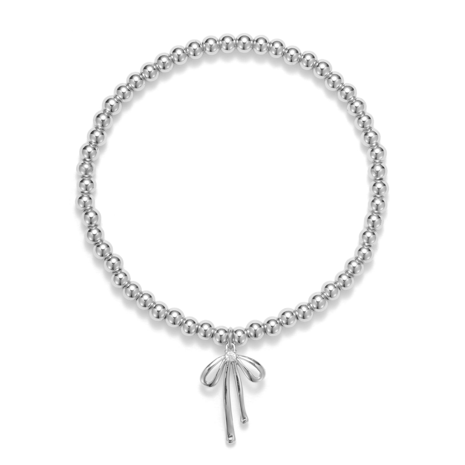 Beads Bow Charm Bracelet for Women Flower Vintage Bracelet Handmade Stretch Beaded Dainty Romantic Jewelry Gifts