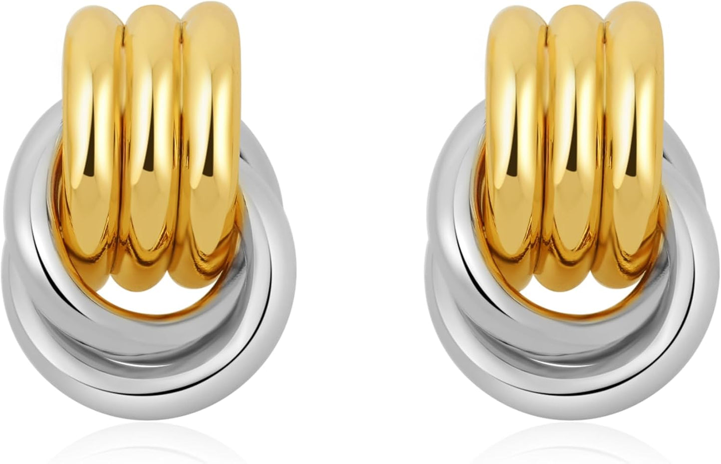 SHERLOVE Trendy Gold Plated Knot Earrings for Women Chunky Statement Drop Dangle Earrings Lightweight Hypoallergenic Fashion Accessories Gold Jewelry Gifts for Womens