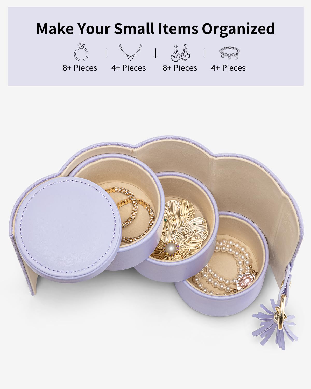 VLANDO Viaggio Mothers Day Gifts Her - Small Jewelry Case Box - Travel Essential Accessories for Women, Travelers, Couples, Mom, Friends, Bridesmaid