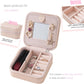 KElofoN Travel jewelry case Travel jewelry box Travel Jewelry Organizer Small box Gift for Girls Women with Mirror(Pink)