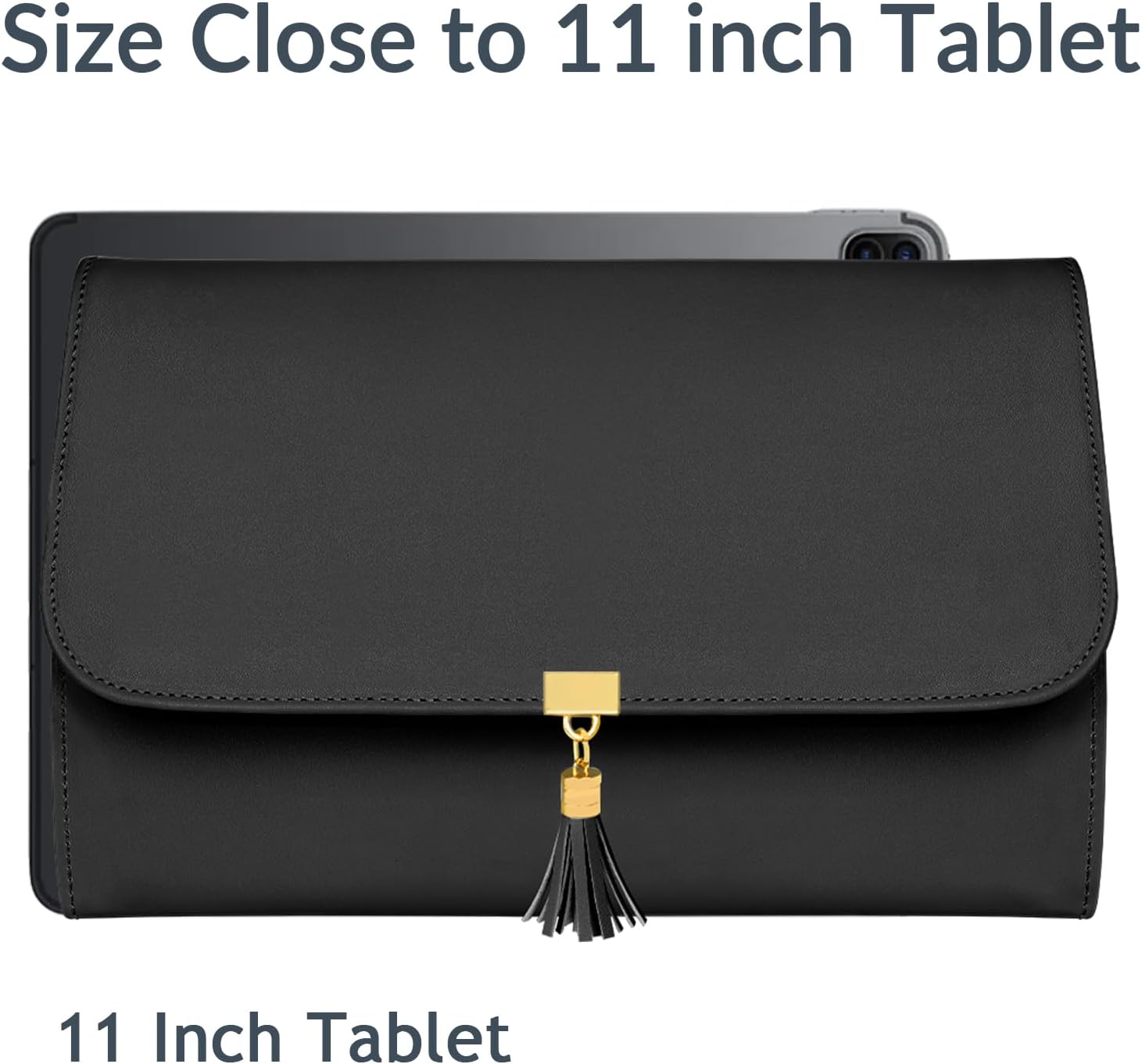 MATEIN Black Travel Jewelry Organizer, Vegan Leather Big Jewelry Rolls for Travel with Clear Pockets, Tangle-Free Necklace Holder for Daily Jewels Earrings Rings Bracelets, Valentine Gifts for Women