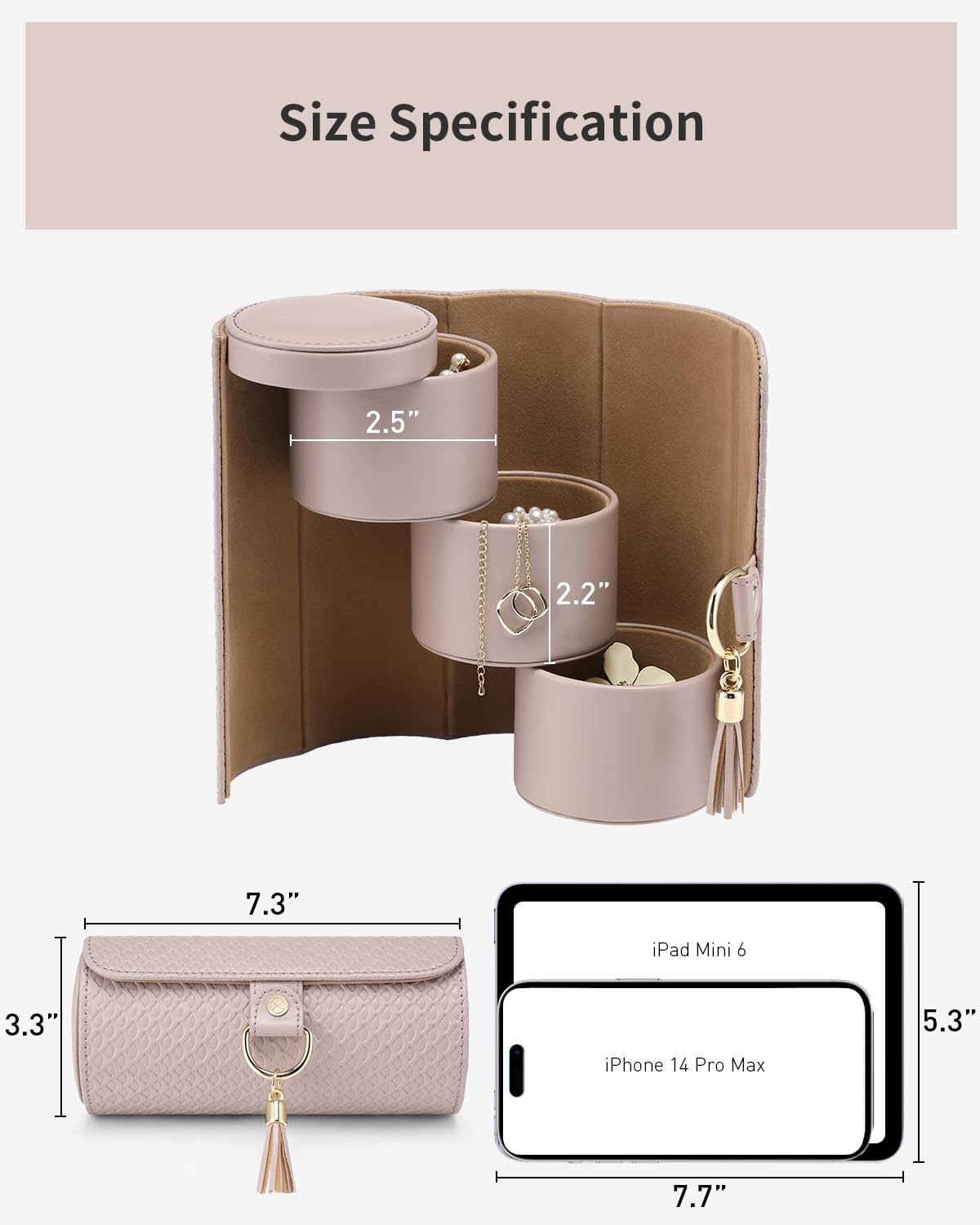 VLANDO Viaggio Mothers Day Gifts Her - Small Jewelry Case Box - Travel Essential Accessories for Women, Travelers, Couples, Mom, Friends, Bridesmaid