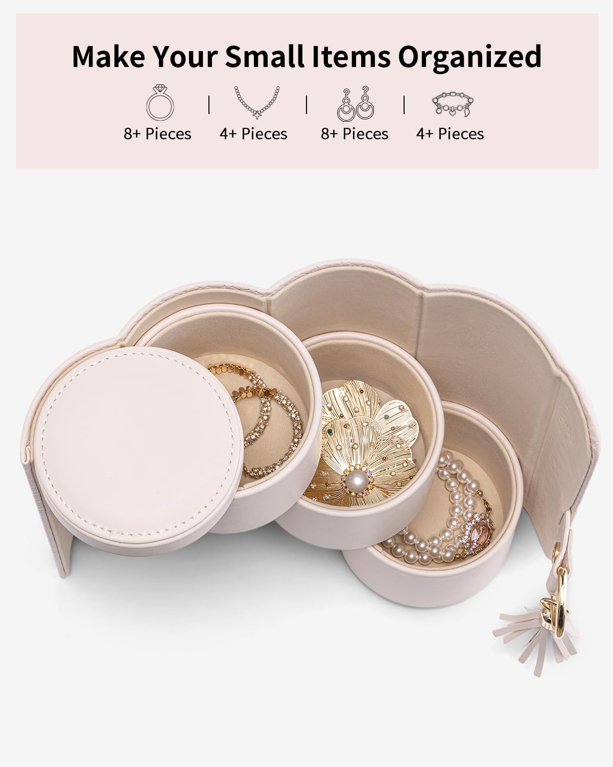 VLANDO Viaggio Mothers Day Gifts Her - Small Jewelry Case Box - Travel Essential Accessories for Women, Travelers, Couples, Mom, Friends, Bridesmaid