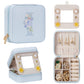 Enthralite Travel Jewelry Box for Girls: Traveling Ring Case Gift for Women - Mini Organizer for Necklaces Earrings White A