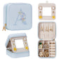 Enthralite Travel Jewelry Box for Girls: Traveling Ring Case Gift for Women - Mini Organizer for Necklaces Earrings White A