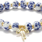 Beads Bow Charm Bracelet for Women Flower Vintage Bracelet Handmade Stretch Beaded Dainty Romantic Jewelry Gifts