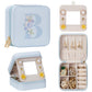 Enthralite Travel Jewelry Box for Girls: Traveling Ring Case Gift for Women - Mini Organizer for Necklaces Earrings White A