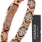 Feraco Pure Copper Bracelets for Women, Ultra Strength Magnetic Therapy Bracelet for Pain Relief with Neodymium Magnets & Sparkling Cubic Zirconia, Adjustable, Infinite Clover Jewelry