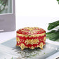 Hipiwe Vintage Metal Jewelry Box - Oval Trinket Organizer Ring Box Case with Rose Pattern Jewelry Storage Box for Ring Earrings Necklace, Gift for Women