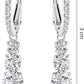 Swarovski Stilla Attract Trilogy Drop Pierced Earrings with White Crystals on a Rhodium Plated Setting with Hinged Closure