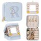 Enthralite Travel Jewelry Box for Girls: Traveling Ring Case Gift for Women - Mini Organizer for Necklaces Earrings White A