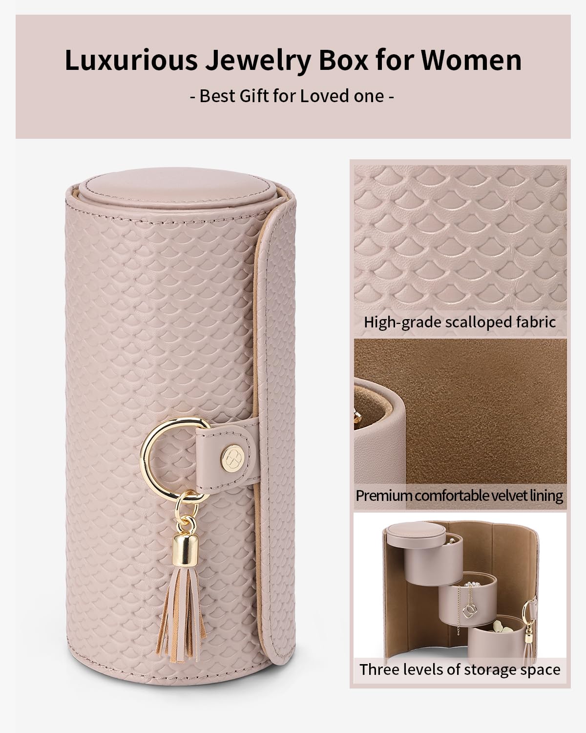 VLANDO Viaggio Mothers Day Gifts Her - Small Jewelry Case Box - Travel Essential Accessories for Women, Travelers, Couples, Mom, Friends, Bridesmaid