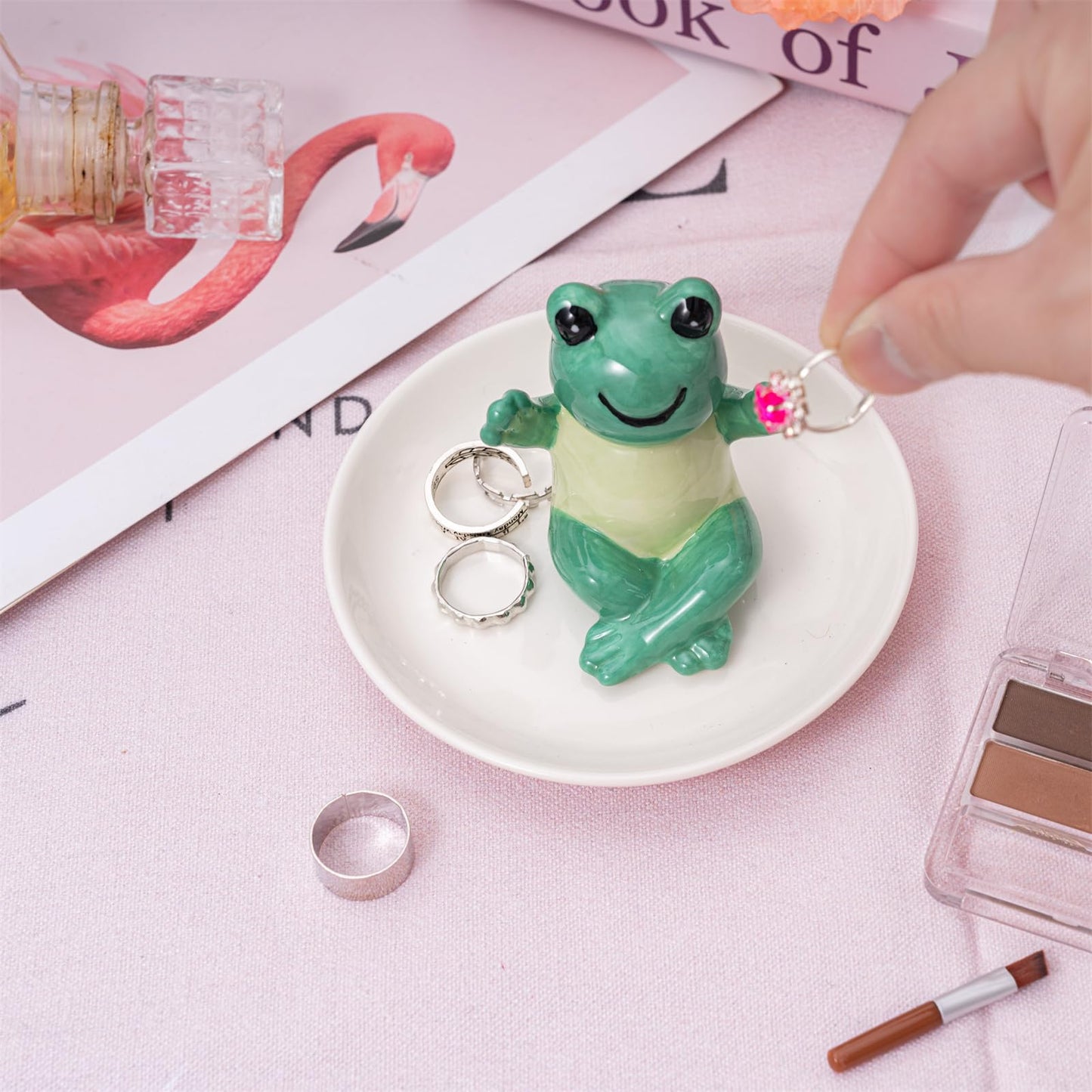 Cute Turtle Ring Holder Dish, Ceramic Jewelry Holder Preppy Room Decor, Turtle Gifts for Women Birthday Christmas Wedding