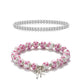 Beads Bow Charm Bracelet for Women Flower Vintage Bracelet Handmade Stretch Beaded Dainty Romantic Jewelry Gifts