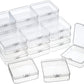 24 Packs Small Clear Plastic Beads Storage Containers Box with Hinged Lid for Storage of Small Items, Crafts, Jewelry, Hardware(1.37 x 1.37 x 0.7 Inches)