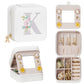 Enthralite Travel Jewelry Box for Girls: Traveling Ring Case Gift for Women - Mini Organizer for Necklaces Earrings White A