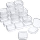 24 Packs Small Clear Plastic Beads Storage Containers Box with Hinged Lid for Storage of Small Items, Crafts, Jewelry, Hardware(1.37 x 1.37 x 0.7 Inches)
