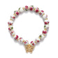 Beads Bow Charm Bracelet for Women Flower Vintage Bracelet Handmade Stretch Beaded Dainty Romantic Jewelry Gifts
