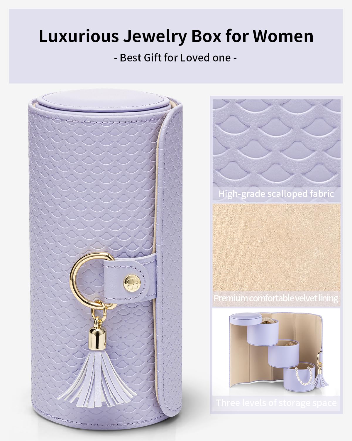 VLANDO Viaggio Mothers Day Gifts Her - Small Jewelry Case Box - Travel Essential Accessories for Women, Travelers, Couples, Mom, Friends, Bridesmaid