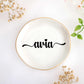 JoycuFF Initial A Ceramic Jewelry Tray, Bridesmaid Bride Gifts, Engagement Birthday Best Friend Mom Grandma Sister Gifts for Women, Trinket Dish for Rings Earrings Necklaces Bracelets Keys