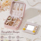 Enthralite Travel Jewelry Box for Girls: Traveling Ring Case Gift for Women - Mini Organizer for Necklaces Earrings White A