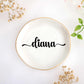 JoycuFF Initial A Ceramic Jewelry Tray, Bridesmaid Bride Gifts, Engagement Birthday Best Friend Mom Grandma Sister Gifts for Women, Trinket Dish for Rings Earrings Necklaces Bracelets Keys