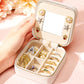 Enthralite Travel Jewelry Box for Girls: Traveling Ring Case Gift for Women - Mini Organizer for Necklaces Earrings White A