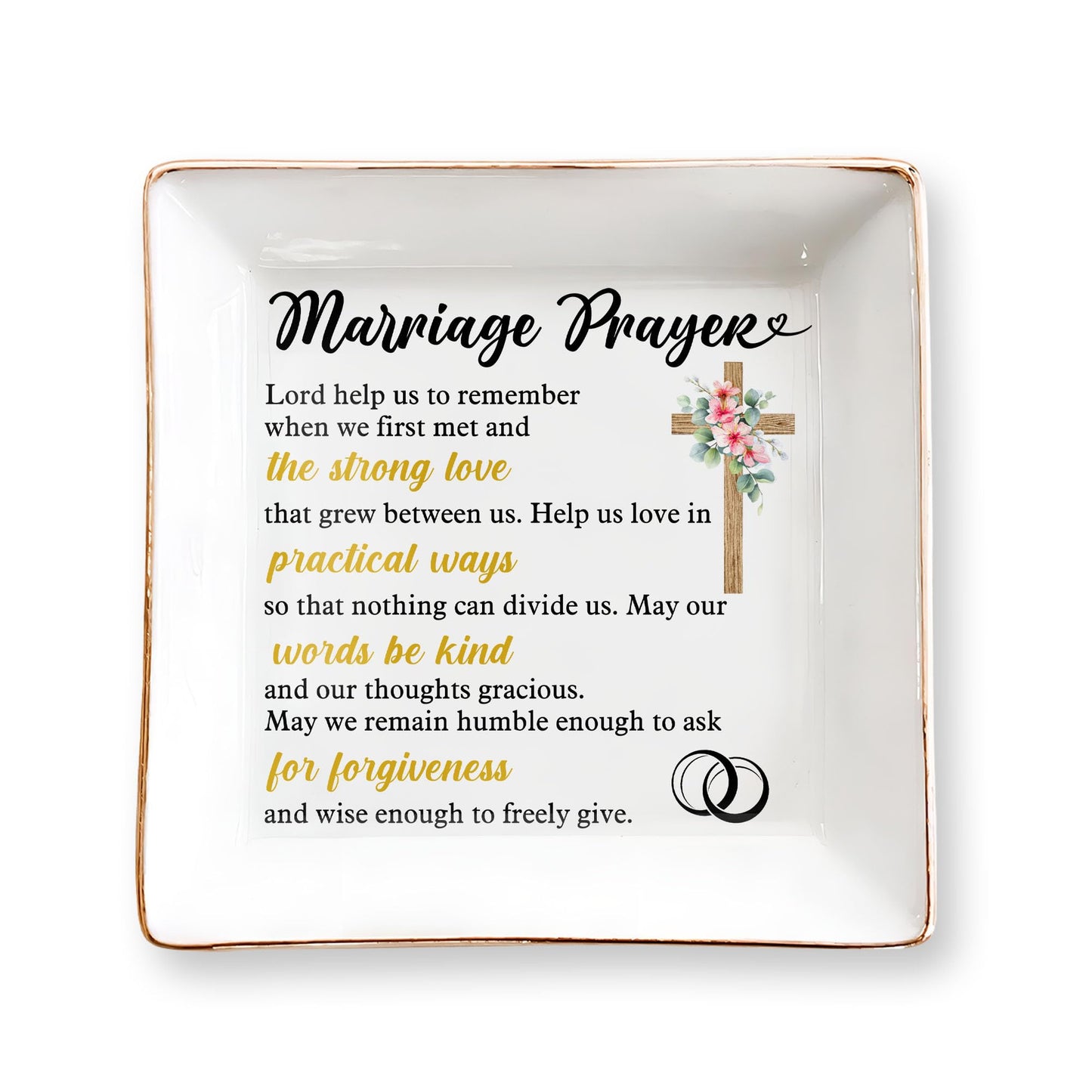 Christian Bible Verse Jewelry Dish Gift for Women, Christian Women 4" Ceramic Jewelry Tray, Mother's Day Gifts for Mom/Grandma, Confirmation Gifts for Teen Girls, Graduation Gifts for Daughter