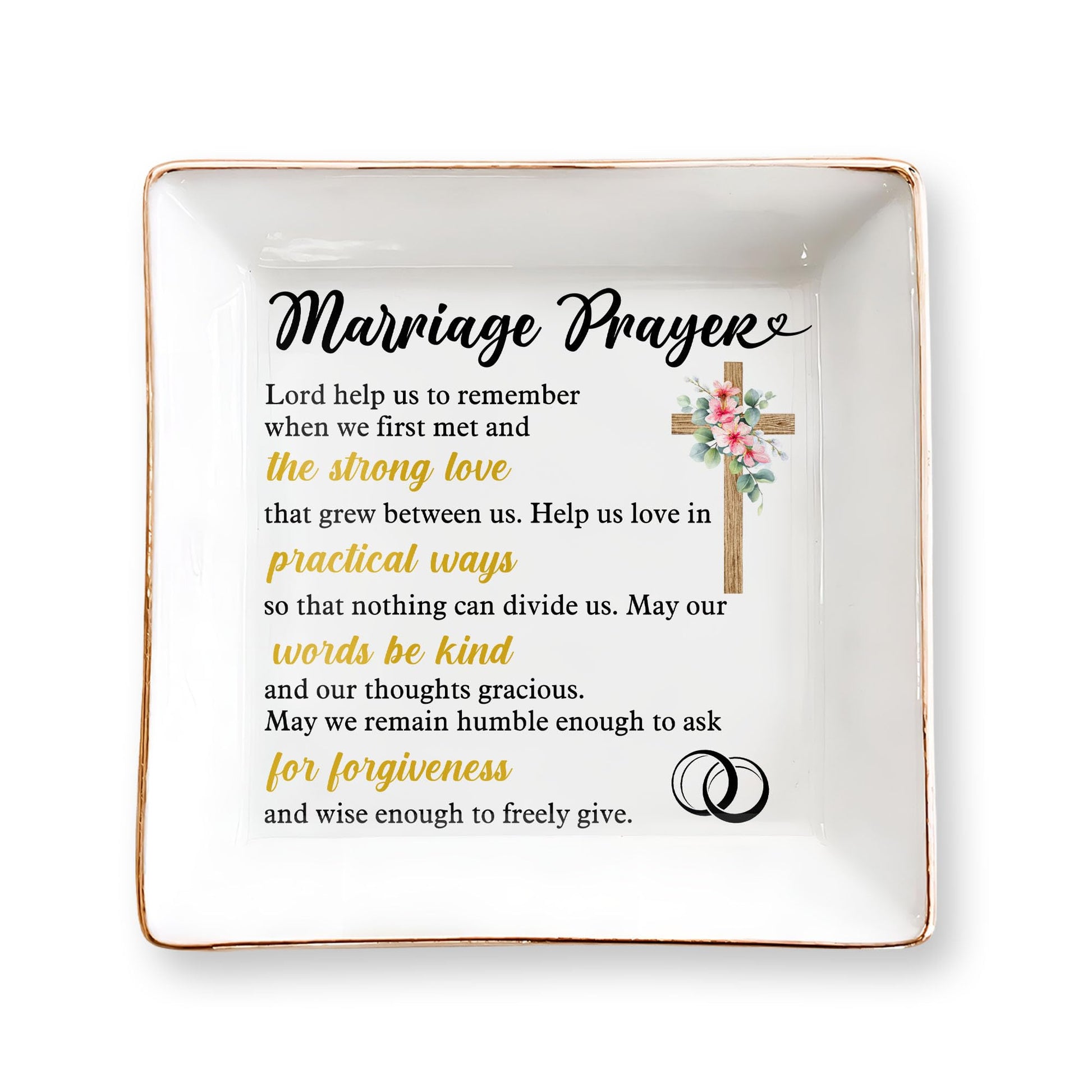 Christian Bible Verse Jewelry Dish Gift for Women, Christian Women 4" Ceramic Jewelry Tray, Mother's Day Gifts for Mom/Grandma, Confirmation Gifts for Teen Girls, Graduation Gifts for Daughter