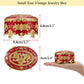 Hipiwe Vintage Metal Jewelry Box - Oval Trinket Organizer Ring Box Case with Rose Pattern Jewelry Storage Box for Ring Earrings Necklace, Gift for Women